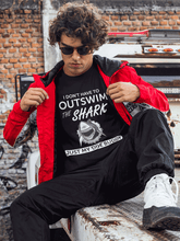 Load image into Gallery viewer, I Don't have to out swim a shark, just my dive buddy - Unisex Tee shirt